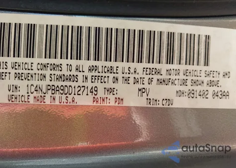 2013 Jeep Patriot Sport z USA, uszkodzony, nr VIN 1C4NJPBA9DD127149